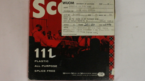 Thumbnail for &quot;Special of the Week&quot; Speech commemorating the fifth anniversary of the Peace Corps / Jack Hood Vaughn ([R93A]) [Part 1]