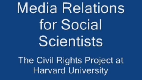 Thumbnail for entry Michigan Civil Rights Initiative &gt; Campaign Files &gt; Media Relations for Social Scientists Interview, April 2006