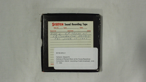 Thumbnail for Address of Richard Nixon at the Young Republican Convention, Detroit (recording of radio broadcast) [Part 1]