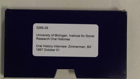 Thumbnail for Oral History Interview: Zimmerman, Bill