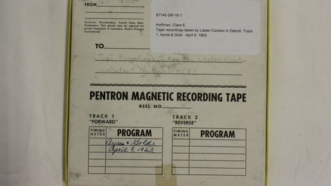 Thumbnail for Tape recordings taken by Lester Condon in Detroit: Track 1, Ayres &amp; Gold [Part 1]