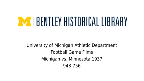 Thumbnail for entry Michigan vs. Minnesota  1937