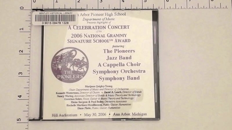 Thumbnail for Digital Materials &gt; Digital Audio Recordings &gt; Celebration Concert 2006 National Grammy Signature School Award, May 30, 2006