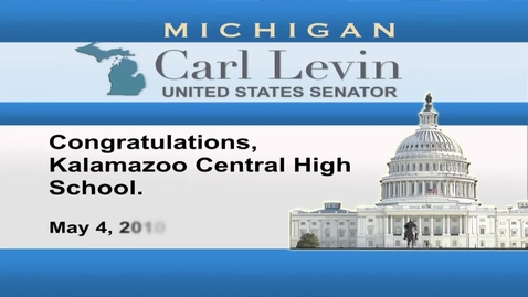 Thumbnail for entry Congressional Papers, 1964-2015 &gt; 2009-2014 &gt; Audiovisual materials &gt; YouTube videos &gt; Congratulations Kalamazoo Central High School, 2010 May 04