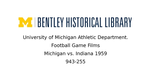 Thumbnail for entry University of Michigan Football vs. Indiana  1959