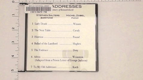 Thumbnail for Audio-Visual Materials &gt; Sound recordings &gt; Digital Audio Recordings &gt; Old Addresses: In Memory of Kenneth Koch