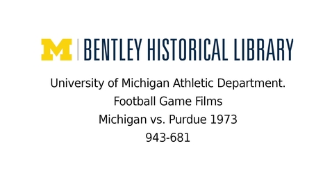 Thumbnail for entry University of Michigan Football vs. Purdue  1973