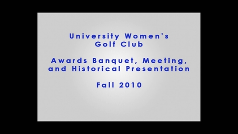 Thumbnail for Promotional materials &gt; Fall Awards Banquet video, 2010