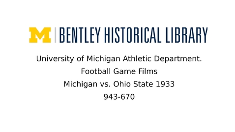 Thumbnail for University of Michigan Football vs. Ohio State  1933