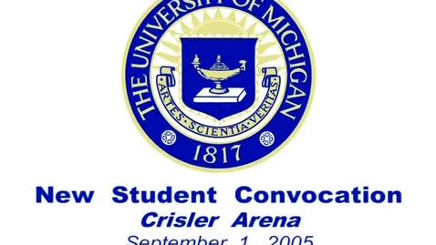 Thumbnail for Audio-Visual Material &gt; Video &gt; New Student Convocation, September 1, 2005