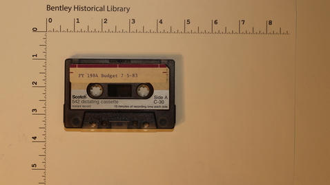 Thumbnail for Side A: FY 1984 budget; Side B: Adrian [Side 2; no side 1]
