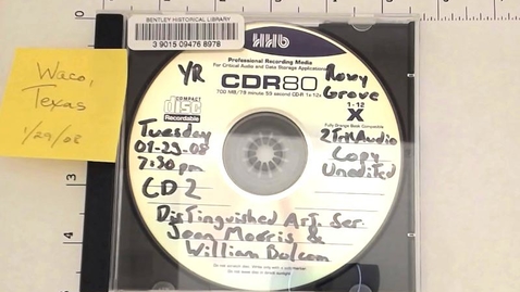 Thumbnail for entry Sound recordings, 1958, 1962-1968, 1971-2009 (scattered), undated &gt; Digital Recordings, circa 1982-2009 (scattered) &gt; Distinguished Artist Series, Waco, Texas, January 29, 2008 &gt; Disc 2 of 2