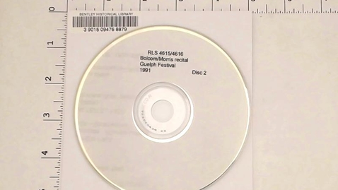 Thumbnail for entry Sound recordings, 1958, 1962-1968, 1971-2009 (scattered), undated &gt; Digital Recordings, circa 1982-2009 (scattered) &gt; Guelph Festival, Recital, 1991 &gt; Disc 2 of 2