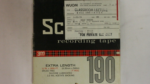 Thumbnail for College of LSA: Afro-American: A Survey History; Smedley and Hall (R118A) [Part 1]