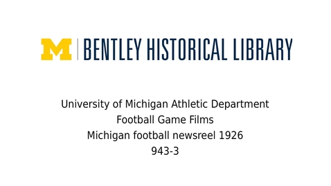 Thumbnail for entry Michigan football newsreel 1926