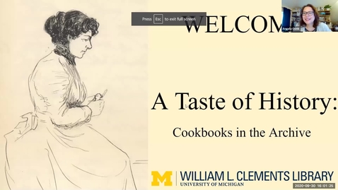 Thumbnail for entry 2020 September 30, &quot;A Taste of History: Cookbooks in the Archives&quot; - Virtual Discover Series, Part 2/3