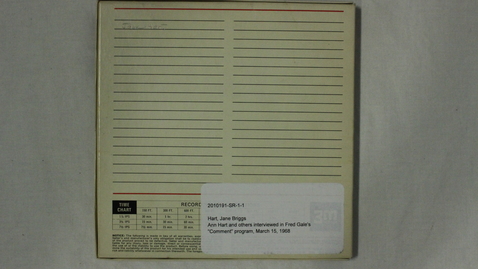 Thumbnail for Ann Hart and others interviewed in Fred Gale's &quot;Comment&quot; program [Part 1]