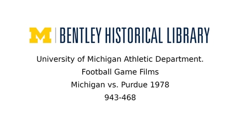 Thumbnail for University of Michigan Football vs. Purdue  1978