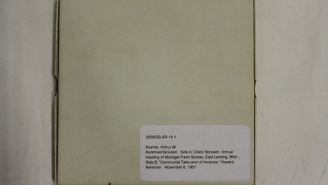 Thumbnail for Cleon Skousen, Annual meeting of Michigan Farm Bureau, East Lansing, Michigan; “Communist Takeover of America,” Howard Kershner [Part 1]