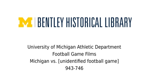 Thumbnail for entry Michigan vs. [unidentified team]  1930s