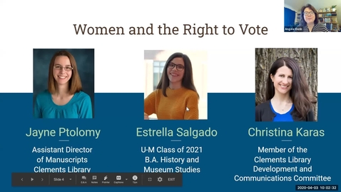 Thumbnail for 2020 April 3, Bookworm #2 – Women and the Right to Vote