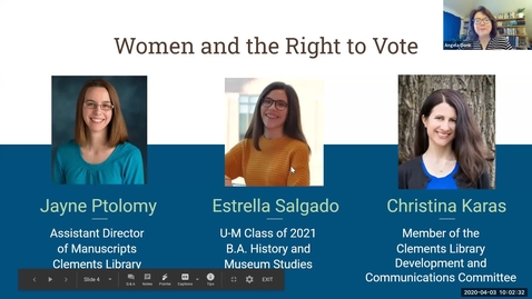 Thumbnail for entry 2020 April 3, Bookworm #2 – Women and the Right to Vote