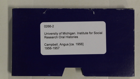 Thumbnail for entry Campbell, Angus [ca. 1956] on Michigan Media program &quot;The Voter's Choice&quot;. Two shows: Accent - A Michigan Report on The Voter's Choice and Understanding Our World - Split Ticket Voting.