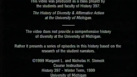 Thumbnail for Towards an Inclusive University - Stories from the History of Diversity at the
        University of Michigan