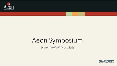 Thumbnail for Aeon Symposium – Atlas-ArchivesSpace Update