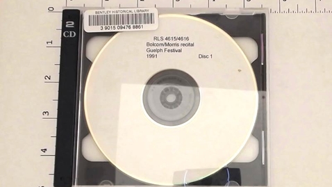 Thumbnail for Sound recordings, 1958, 1962-1968, 1971-2009 (scattered), undated &gt; Digital Recordings, circa 1982-2009 (scattered) &gt; Guelph Festival, Recital, 1991 &gt; Disc 1 of 2