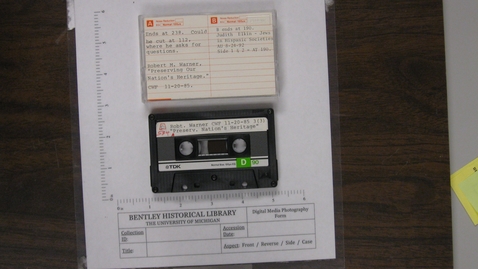 Thumbnail for Lectures by Dean Robert M. Warner and Professor Judith Elkin [Side 1]