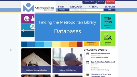 Thumbnail for entry Find Metropolitan Library Databases