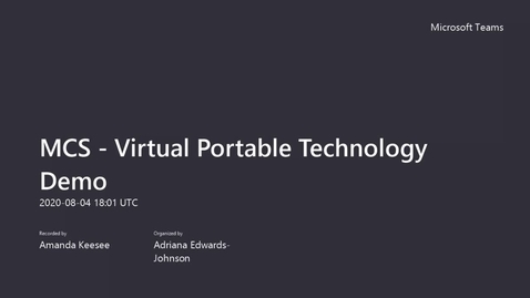 Thumbnail for entry MCS - Virtual Portable Technology Demo