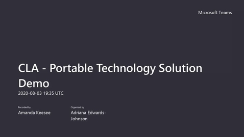 Thumbnail for CLA - Portable Technology Solution Demo