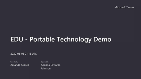 Thumbnail for entry EDU - Portable Technology Demo