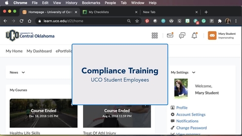 Thumbnail for entry Student Employee Compliance Training