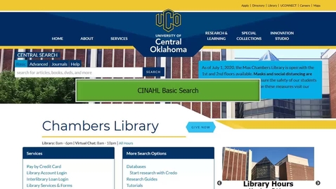 Thumbnail for CINAHL Basic Search