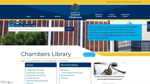 Thumbnail for UCO Chamber Library Databases