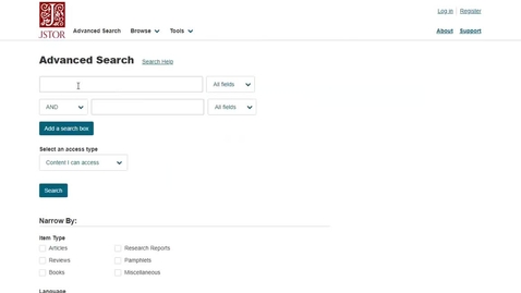 Thumbnail for JSTOR Basic Search