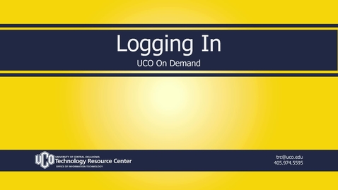 Thumbnail for UCOonDemand_LoggingIn