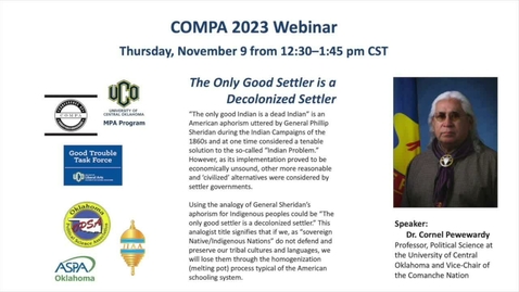 Thumbnail for entry COMPA Conference - Zoom Webinar Recording - Fall 2023