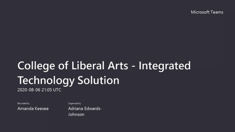 Thumbnail for entry College of Liberal Arts - Integrated Technology Solution