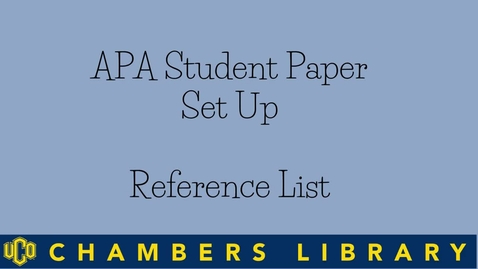 Thumbnail for PC APA Student Paper: Reference List 2023