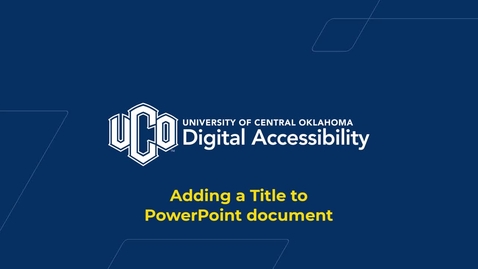 Thumbnail for Adding a Title to PowerPoint document