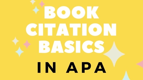 Thumbnail for Book citation basics - APA