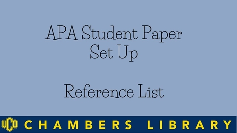 Thumbnail for entry Mac APA Student Paper Reference List 2023