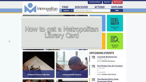 Thumbnail for Metro Library - How To Get A Card
