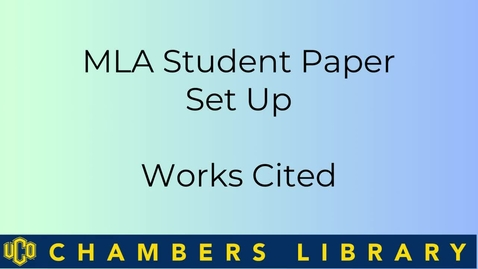 Thumbnail for Mac MLA Student Paper Set Up Works Cited
