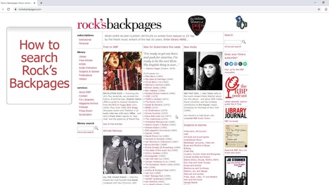 Thumbnail for How to Search Rock's Backpages