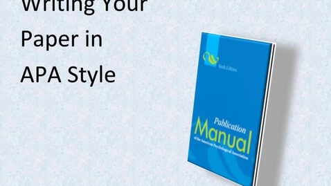 Thumbnail for APA Style: Crediting Sources